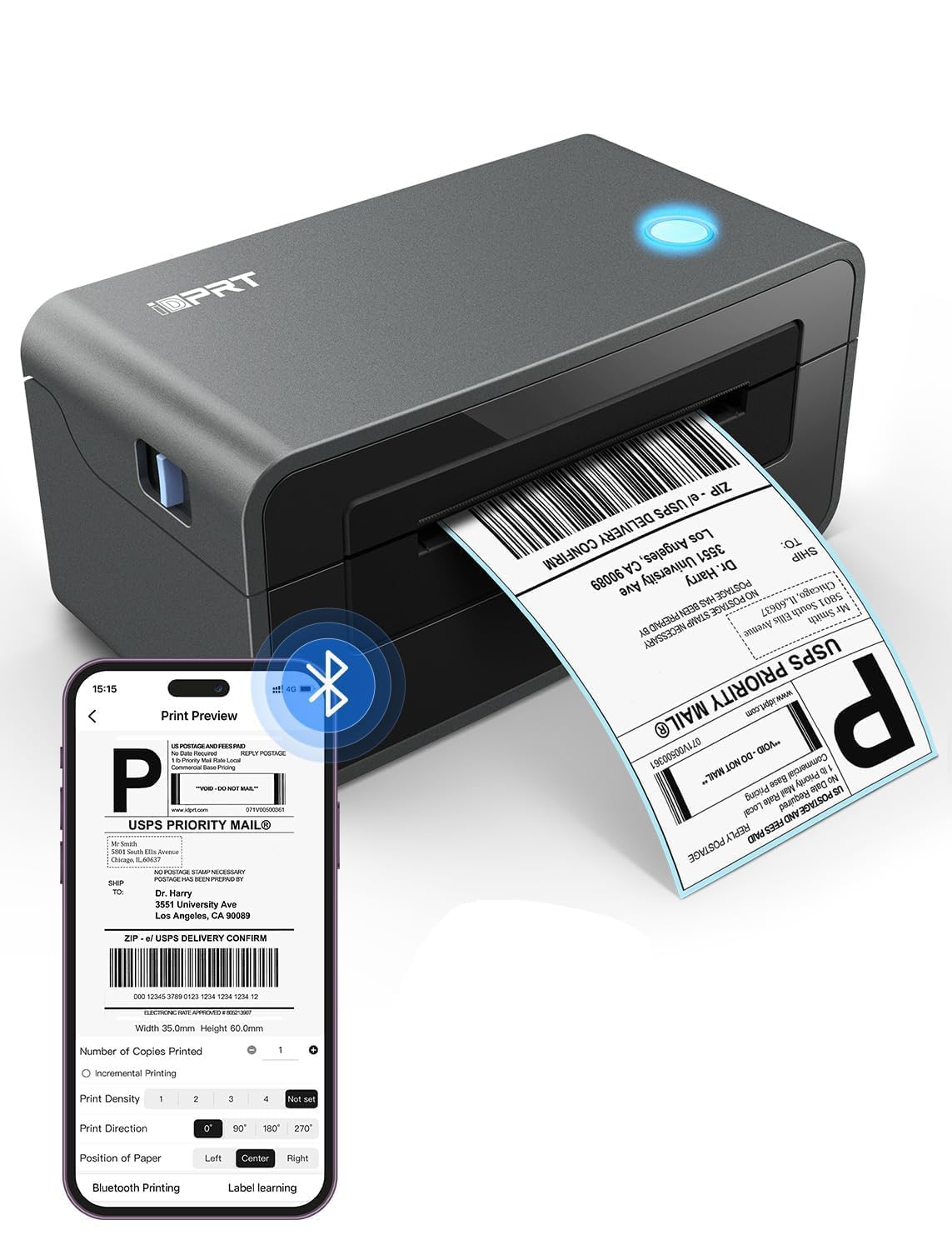 [Coupon + Axis CC EMI] iDPRT Bluetooth Thermal Label Printer (4x6 Inch)