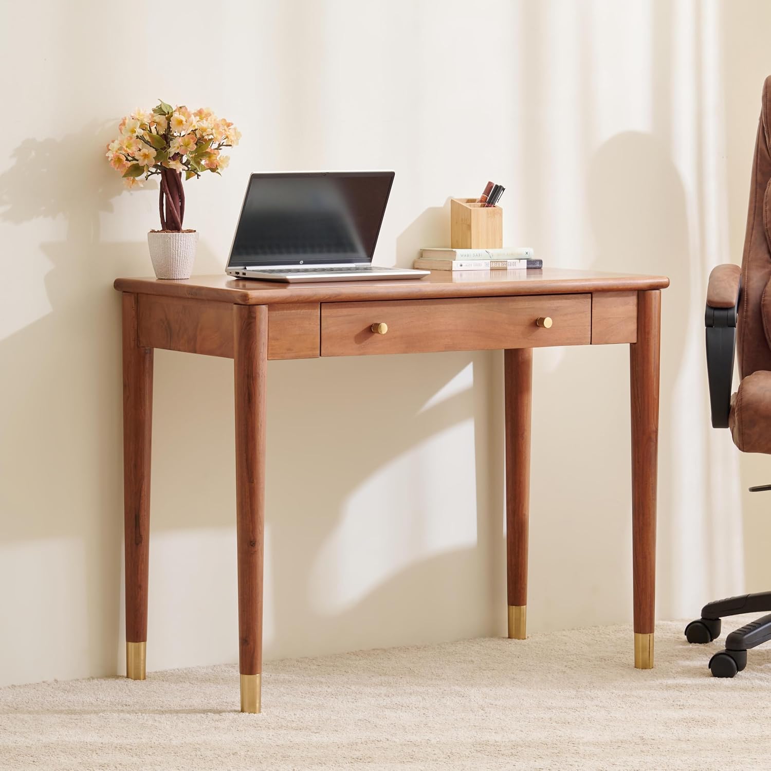 [Coupon + HDFC CC] Home Centre Amanda Acacia Solid Wood Study Desk with Drawer (Brown)