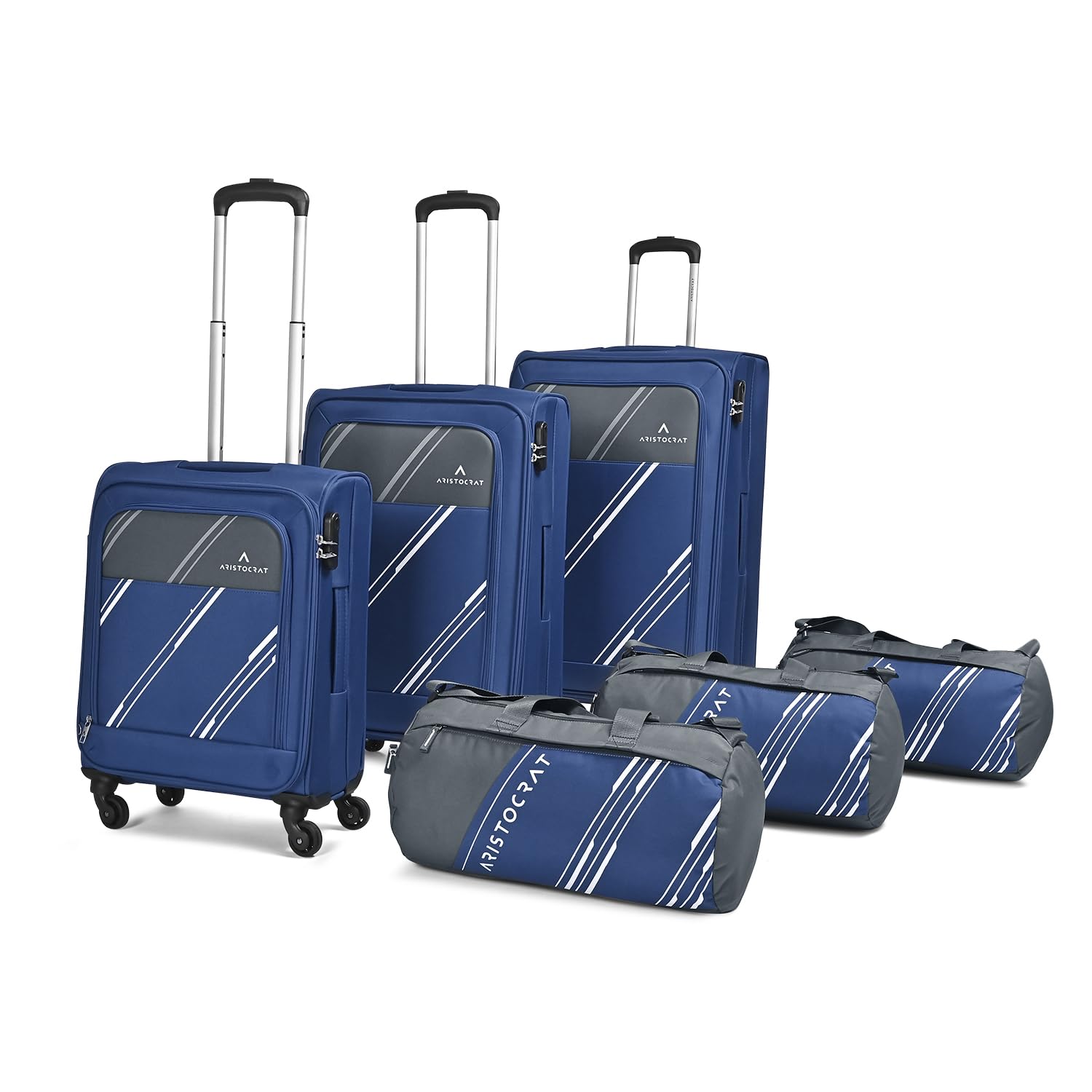 [Coupon + SBI CC ] Aristocrat Hexa Active Set of 6 (3 Trolley Bags & 3 Duffle Bags)