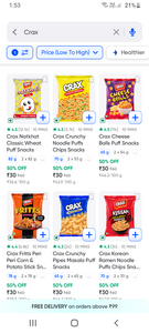 Crax Snacks Sale Up to 70% OFF | Rs. 18 Starting
