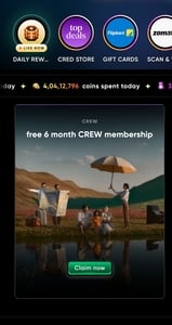 CRED Rewards: FREE 6-Month CREW Membership + Rs. 1,000 Hotel Credits