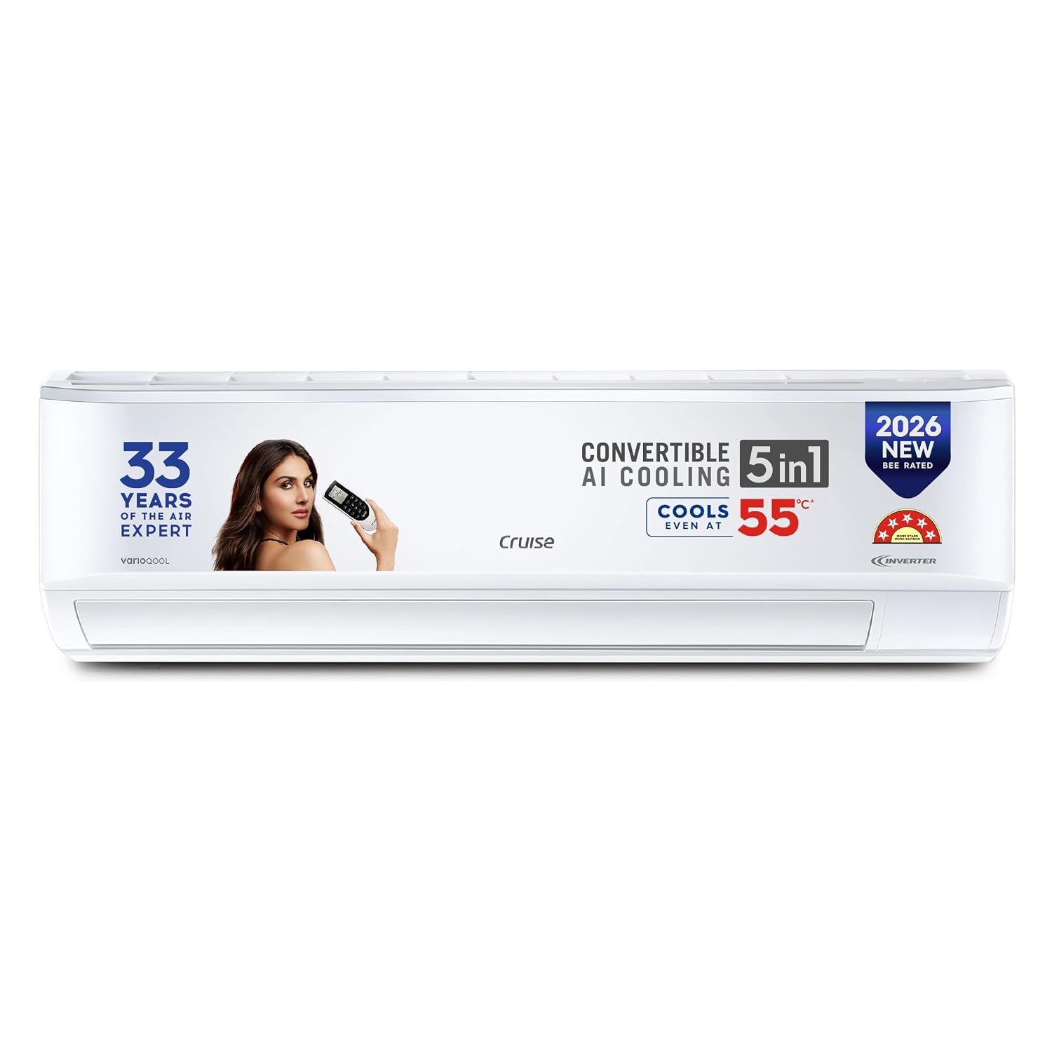 Cruise 1.5 Ton 5 Star Inverter Split AC (2026 Model, CWCVBM-VQ1D185, White)