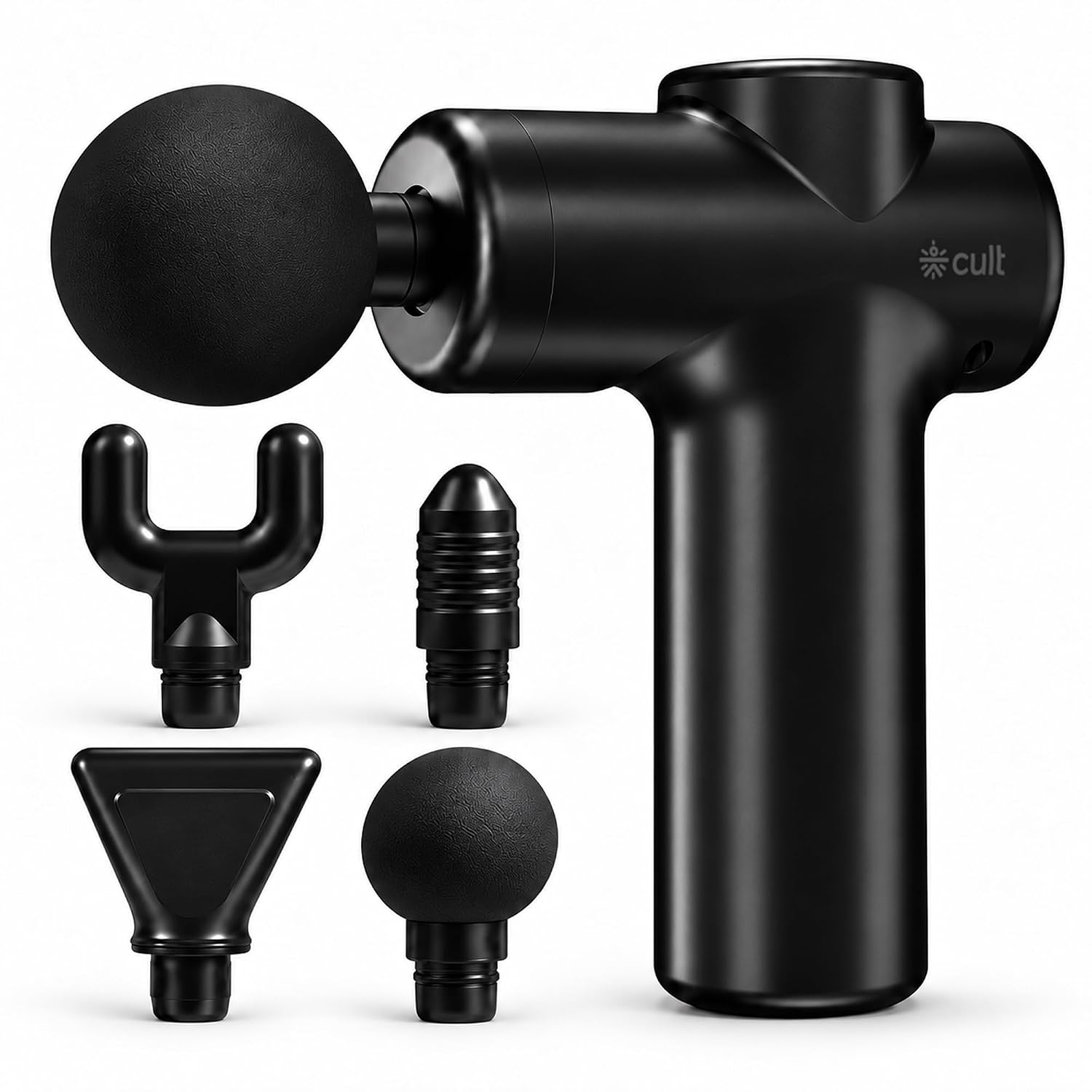 Cult Flex Portable Deep Tissue Massage Gun | Handheld Body Massager for Muscle Recovery with 6 Speeds & 4 Heads