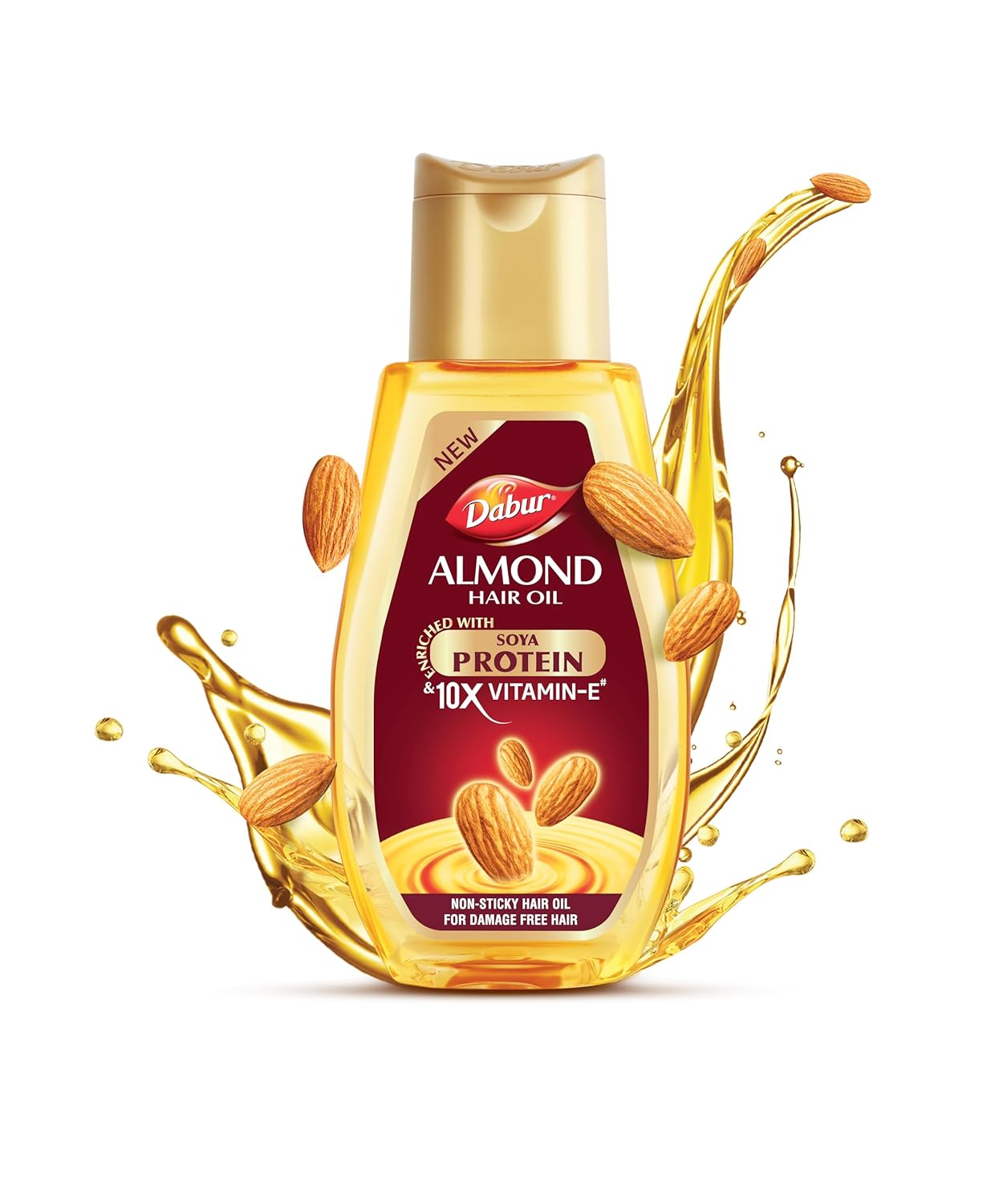 Dabur Almond Hair Oil - 500ml | Provides Damage Protection | Non Sticky Formula | For Soft & Shiny Hair | With Almonds
