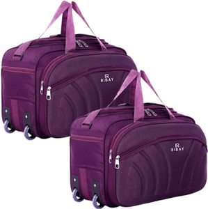 Deal:Pack of 2 RIBAY Strolley Duffel Bag - Luggage Travel with 2 wheels Duffel With Wheels (Strolley)