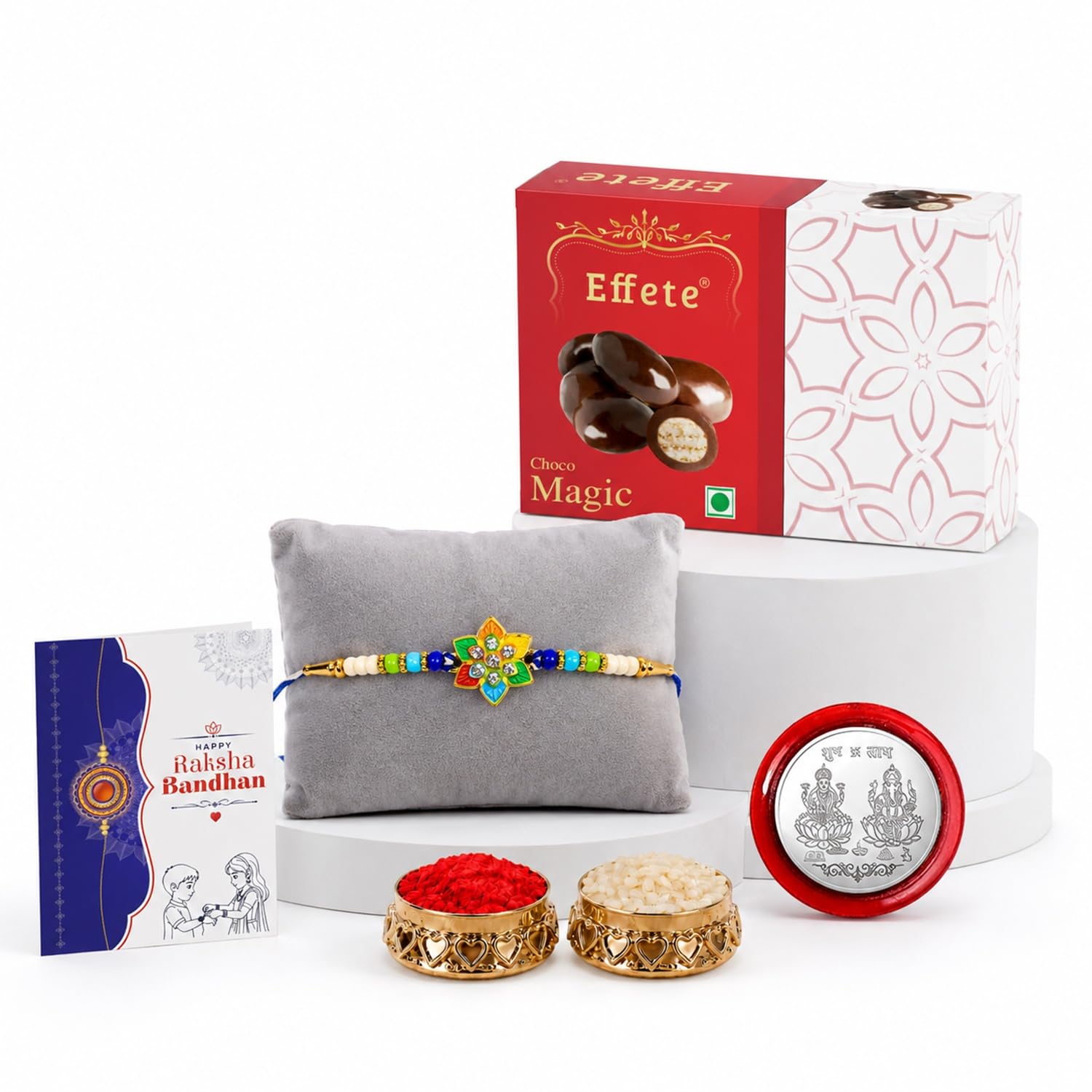 Deodap rakhi with chocolate gift combo pack