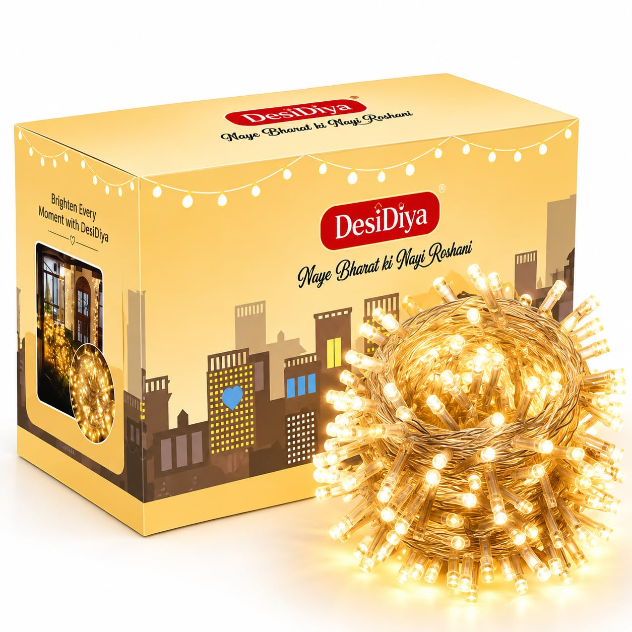 DesiDiya® 35 Feet Long LED Power Pixel Serial String Light, 360 Degree Light in Bulb | Copper Led Pixel String Light for