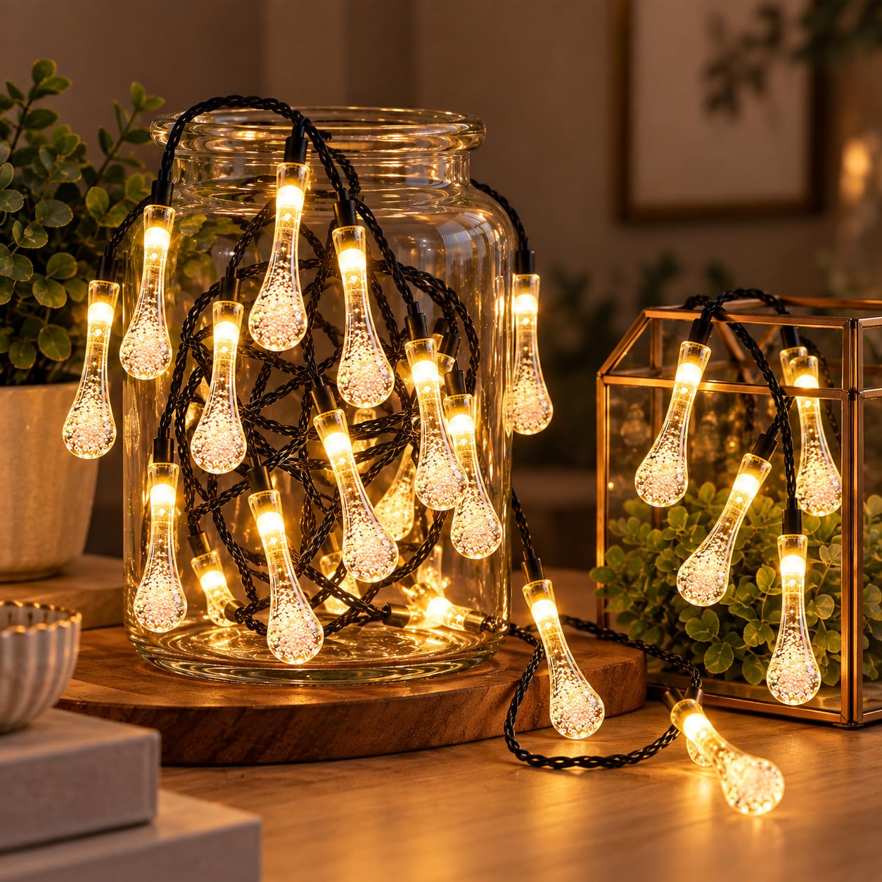 Desidiya Fairy 12 Water LED Drop String Lights 4Mtr String Light for Diwali Decoration Festive Light Fro Decoration for