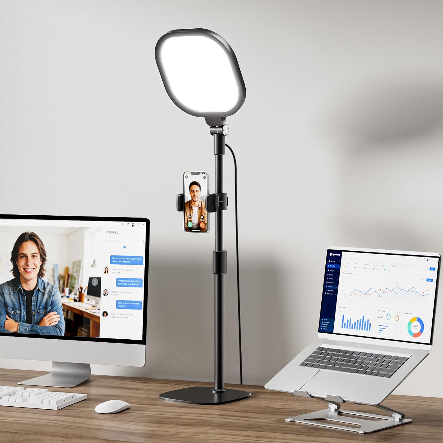 Desktop Video Conference Light for Zoom Meeting, Work from Home, Live Streaming with Nature Soft Light, Adjustable Brigh