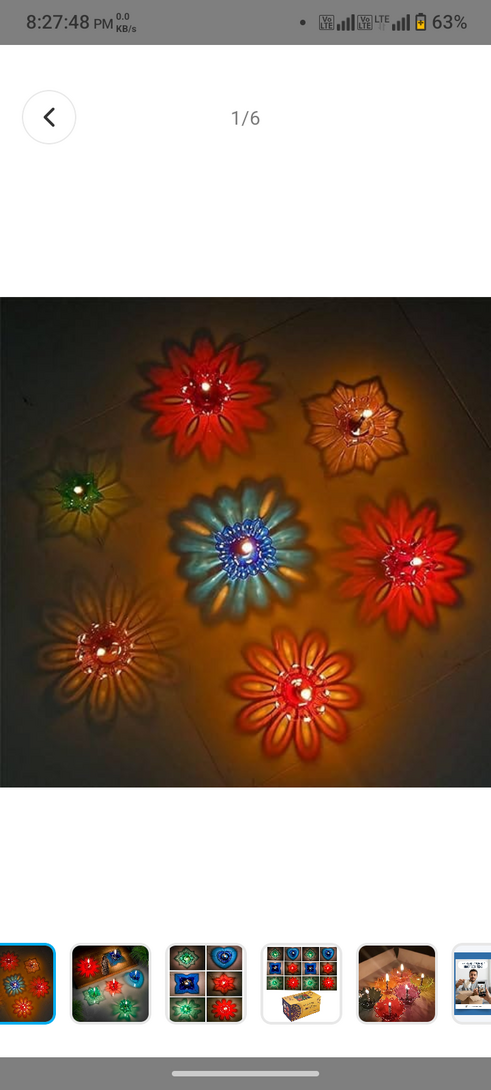 Digihaat:- 3d reflection Diya pack of 12