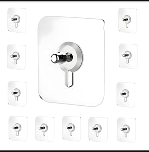 Digihaat: Nail Free Self-Adhesive Screw Wall Hooks For Hanging Pack of 10