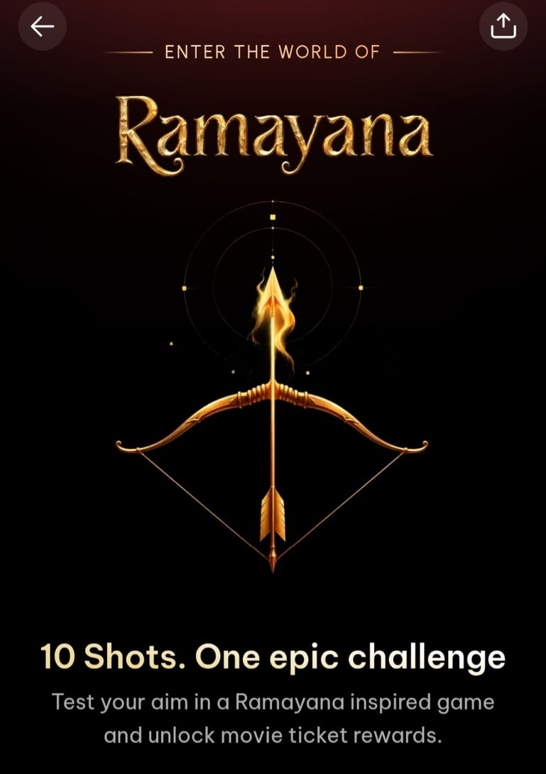 District : Play Game & Win 50% off Up to 200Rs on Ramayana Tickets