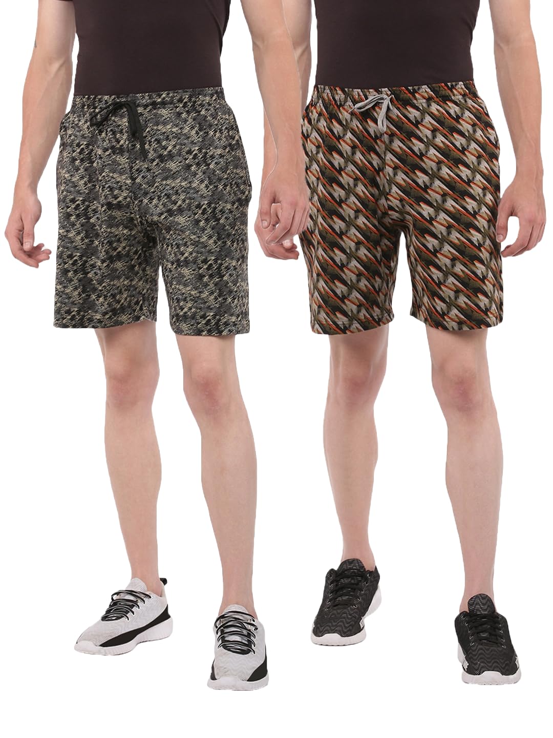 Dollar Solid Men's Shorts | All-Over Print | One Side Zipper Pocket with Label Branding | Self Waistband with Drawcord