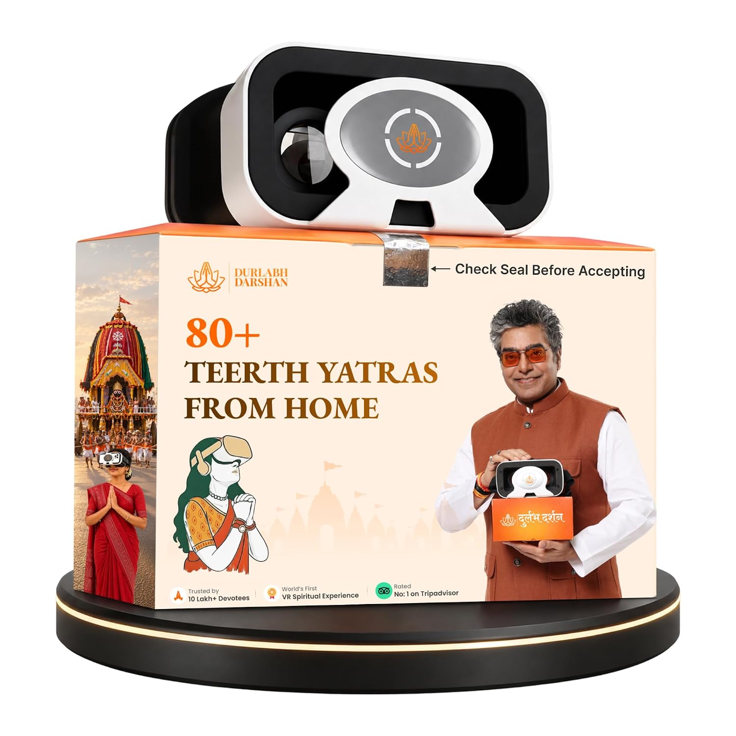 Durlabh Darshan VR Headset - 80+ VR Temple Yatras (2 -Year App Subscription)