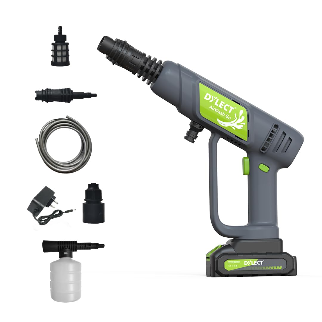 Dylect&reg; AirWash Go Cordless Battery Pressure Washer Gun, Dark Grey
