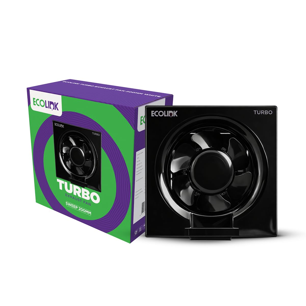 EcoLink TURBO 200mm Exhaust Fan | High-Speed, Powerful Air Suction | Silent Operation | Energy Efficient | Durable Plast