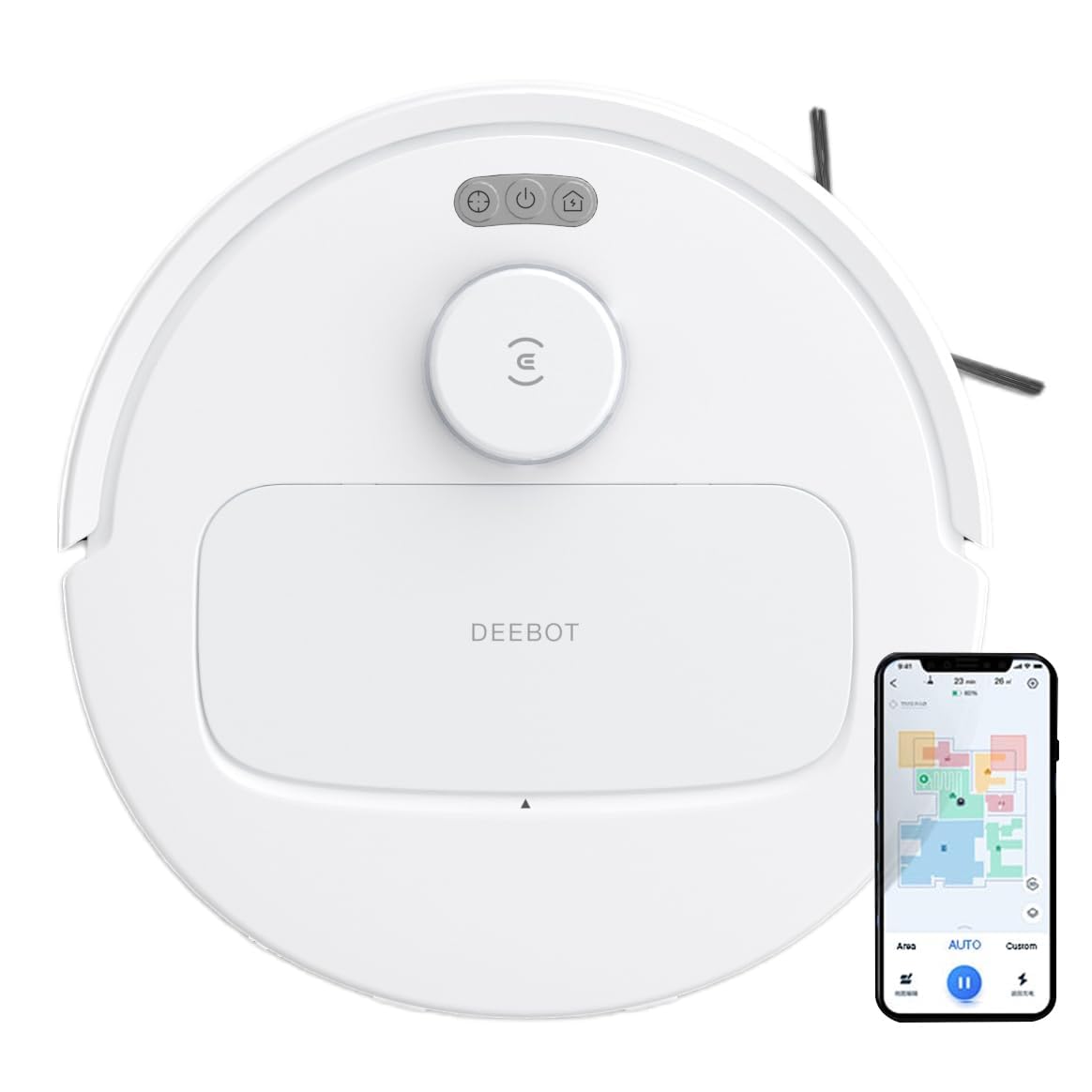 ECOVACS DEEBOT N30 White 2 in 1 Robot Vacuum Cleaner & Mop, New Launch, 10000 Pa Suction, 5200mAh Battery