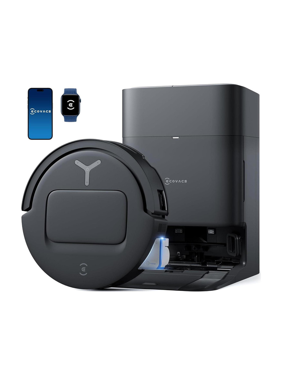 ECOVACS T80 Omni Black Robotic Floor Cleaner with 2 in 1 Mopping