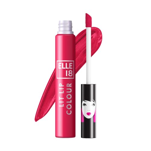 Elle 18 Lit Lip, Matte Finish, Pink Blossom, 16 hrs Long Lasting Liquid Lipstick, Smudge and Transfer Proof Lipstick, On