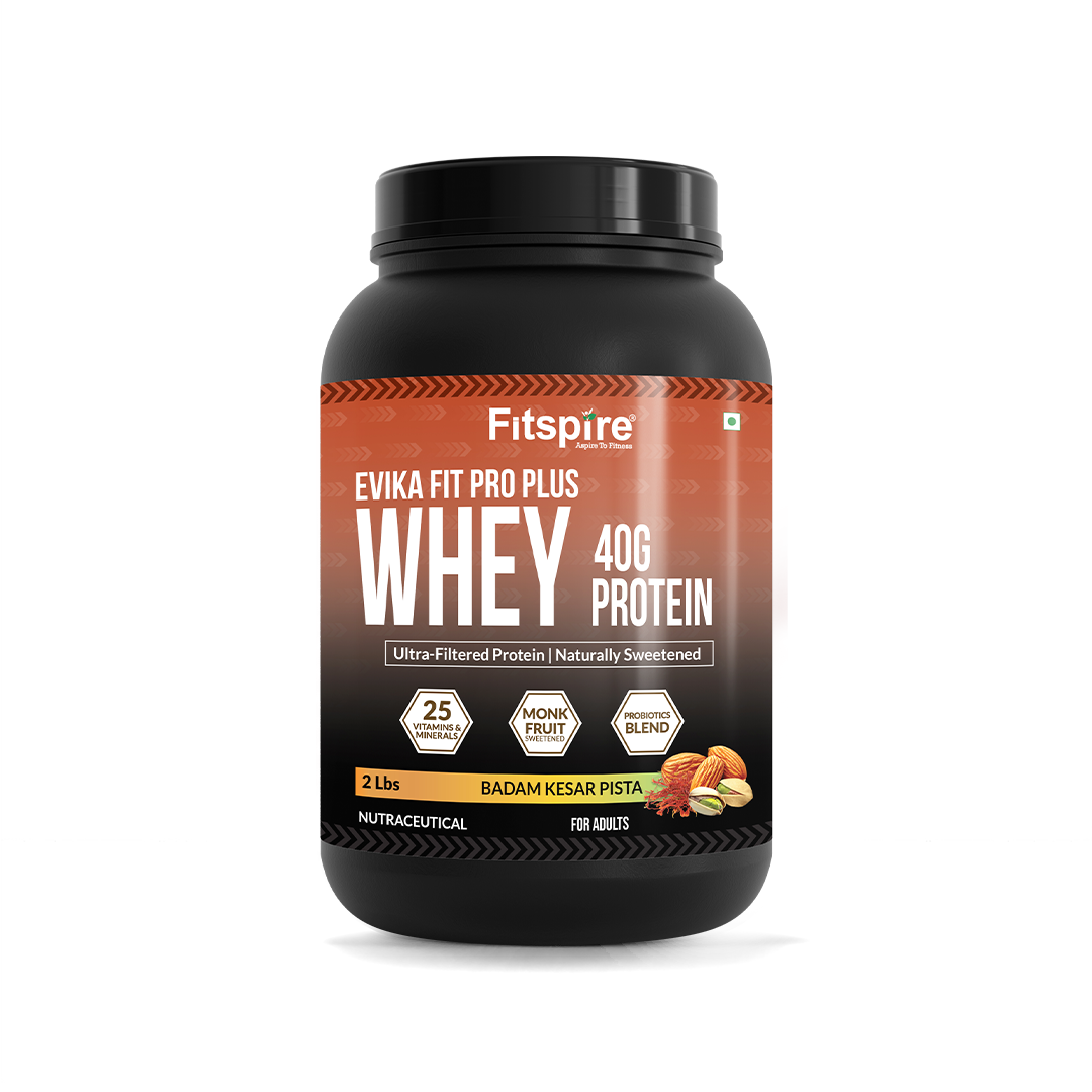 Evika Fit Pro Plus Protein Powder - Badam Kesar Pista + Free 400ml Shaker Bottle
