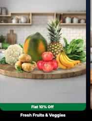 Extra 10 % off on fruits and vegetables