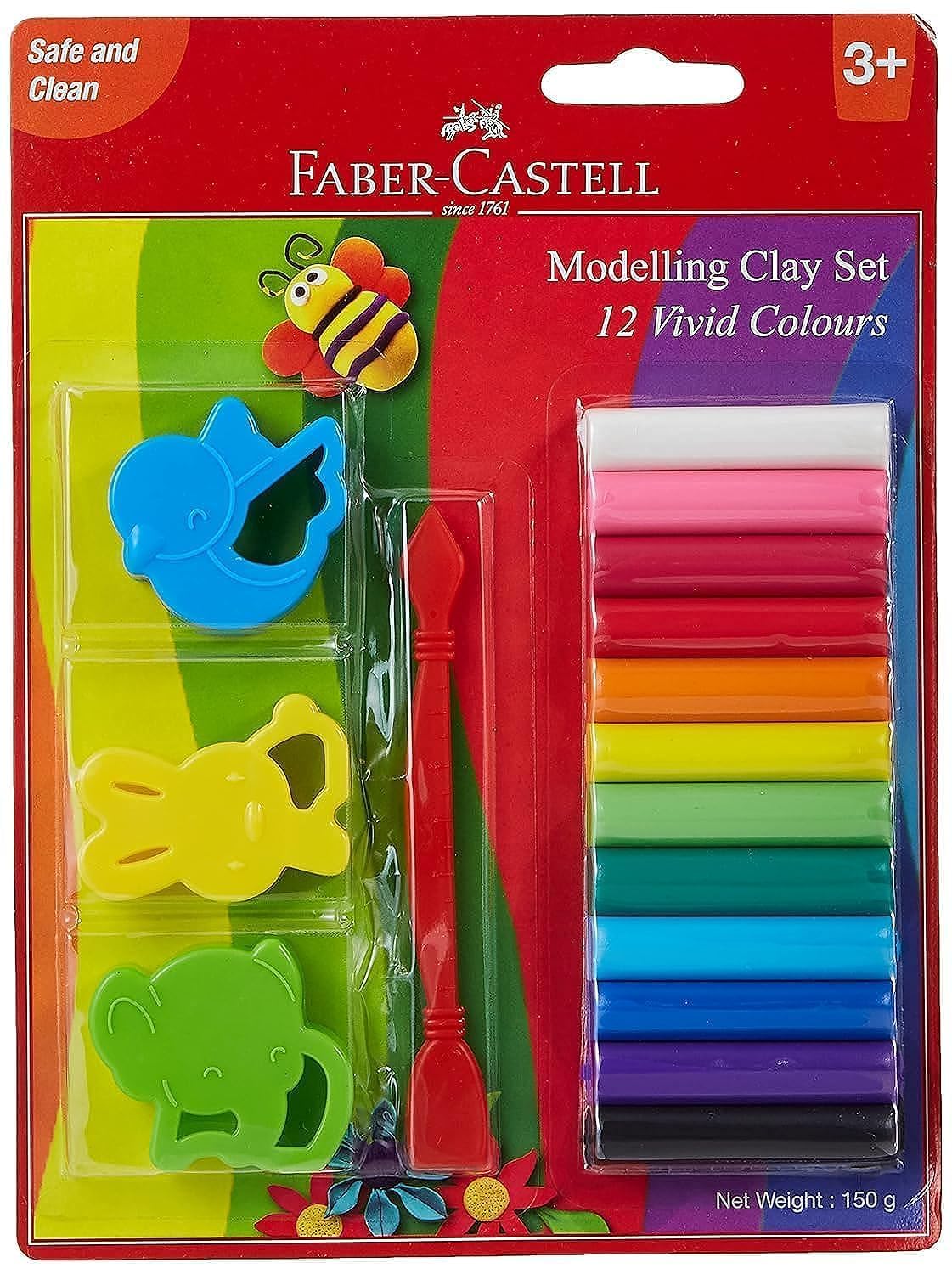 Faber-Castell 12 Modelling Clay 150 mg blister with toys