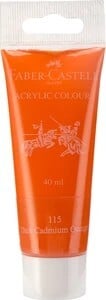 FABER-CASTELL Acrylic 40ml Tube - Dark Cadmium Orange 115 (Set of