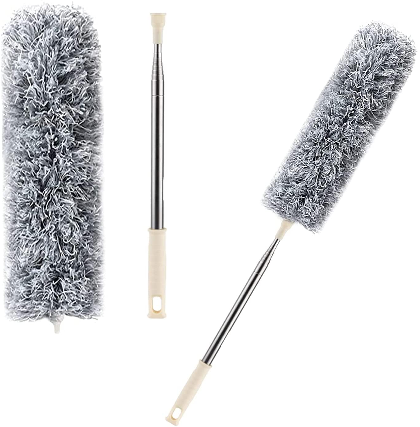 Fan Cleaning Mop Microfiber Duster with Extension Pole, Extra Long 100 inches, Adjustable, Bendable Head, Extendable Dus