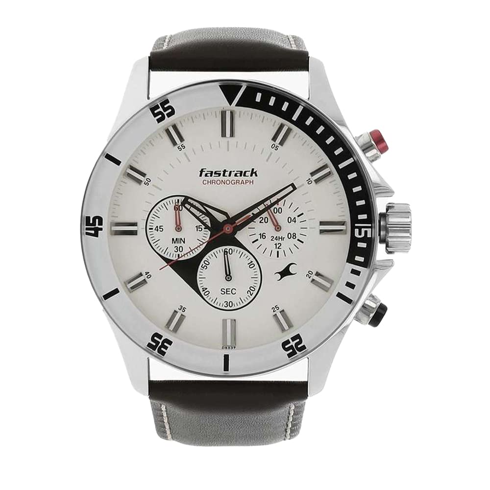 Fastrack Big Time Analog White Dial Men's Watch NL3072SL01/NN3072SL01