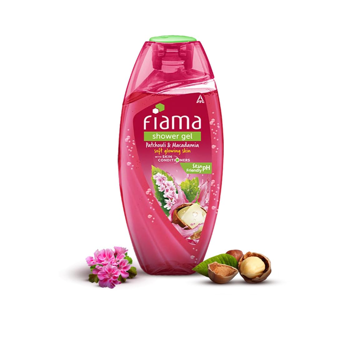 Fiama Body Wash Shower Gel Patchouli & Macadamia, 250ml, Body Wash for Women & Men with Skin Conditioners For Soft, Glow