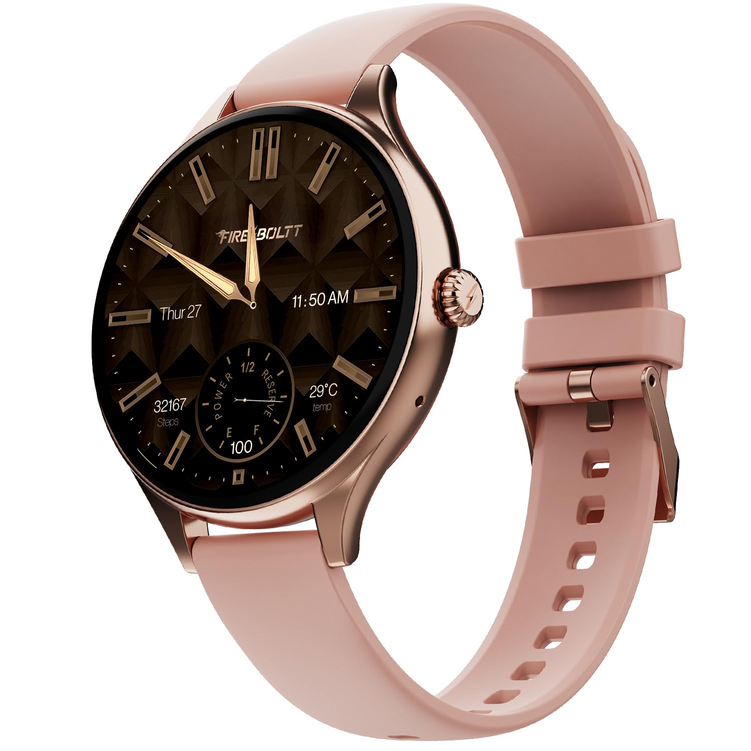 Fire-Boltt Phoenix Air Smart Watch 1.26" Round Display, Bluetooth Calling, Smartwatch with Silicone & Mesh Steel Straps