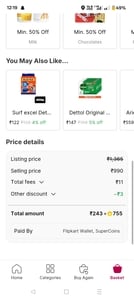 Flipkart minutes 100% supercoin usage may be user specific