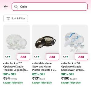Flipkart Minutes Loot: Search: Cello