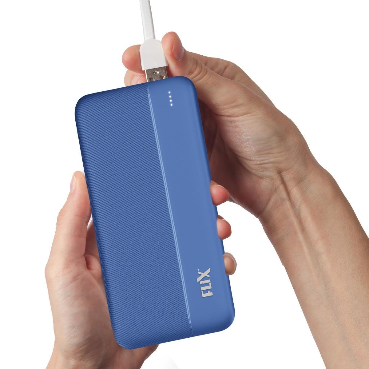 FLiX UltraCharge 20,000mAh QCPD Power Bank,USB C/B Input,Tripple Output 22.5W High-Speed Power Delivery,Compatible to iP