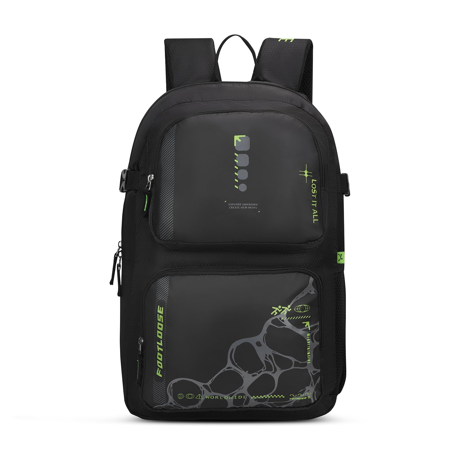 FOOTLOOSE by VIP Kinetic 30L Laptop Backpack (15.6"), 2 Compartments, Black