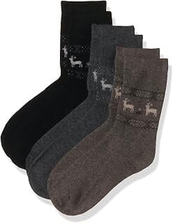 Fort Collins Men's Solid Ribbed Winter Thermal Socks (Pack of 3) - Soft & Stretchable Woolen Crew Socks for Cold Weather
