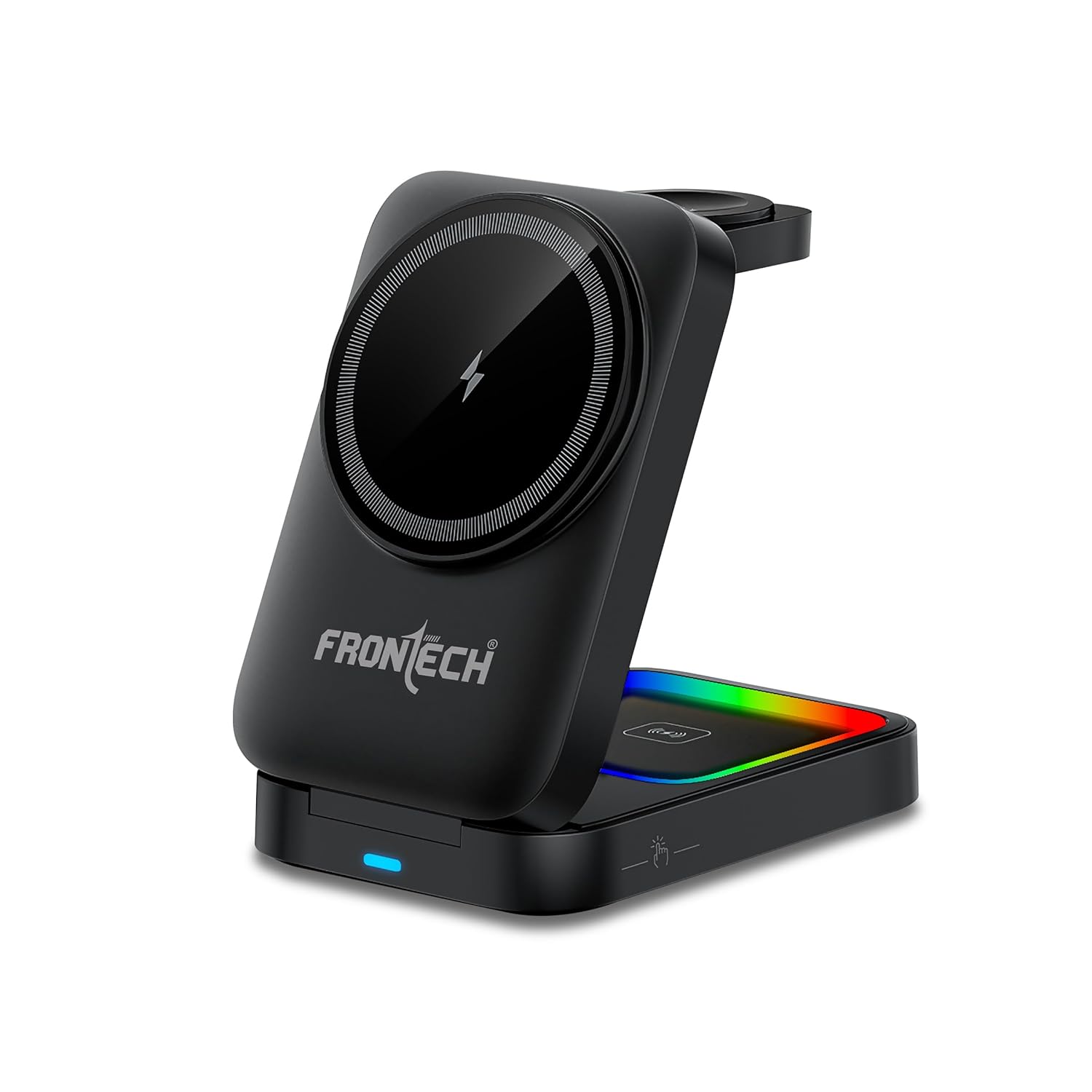 Frontech 3-in-1 Magnetic Wireless Charger with Night Light | Fast Charging | Type-C Input (CCH-0017B)