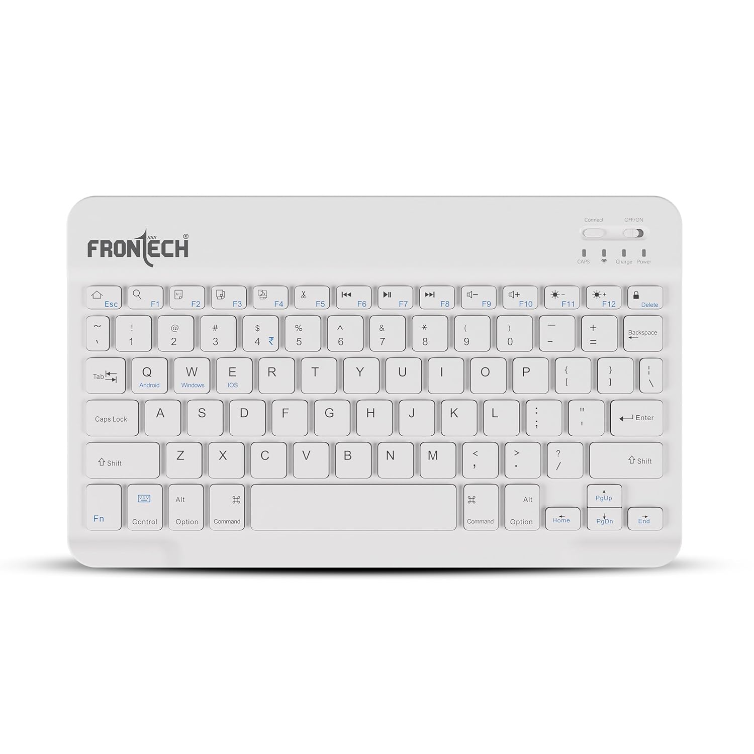FRONTECH Wireless Mini Keyboard - 78 Keys, Bluetooth Connectivity, Rechargeable, Ultra Slim, Compact Design 1 Year Warra