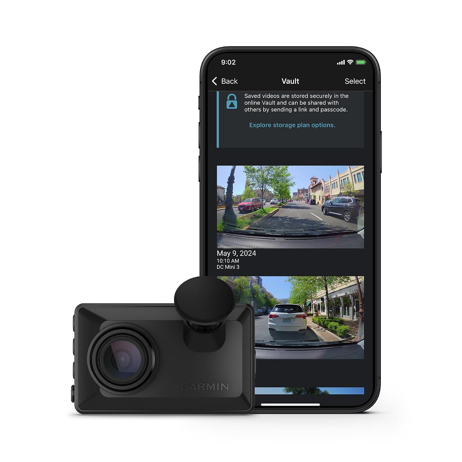 Garmin Dash Cam X110, Compact 1080p HD Dash Cam with a 140-degree Field of View, Built in Clarity Polarizer, Voice Con