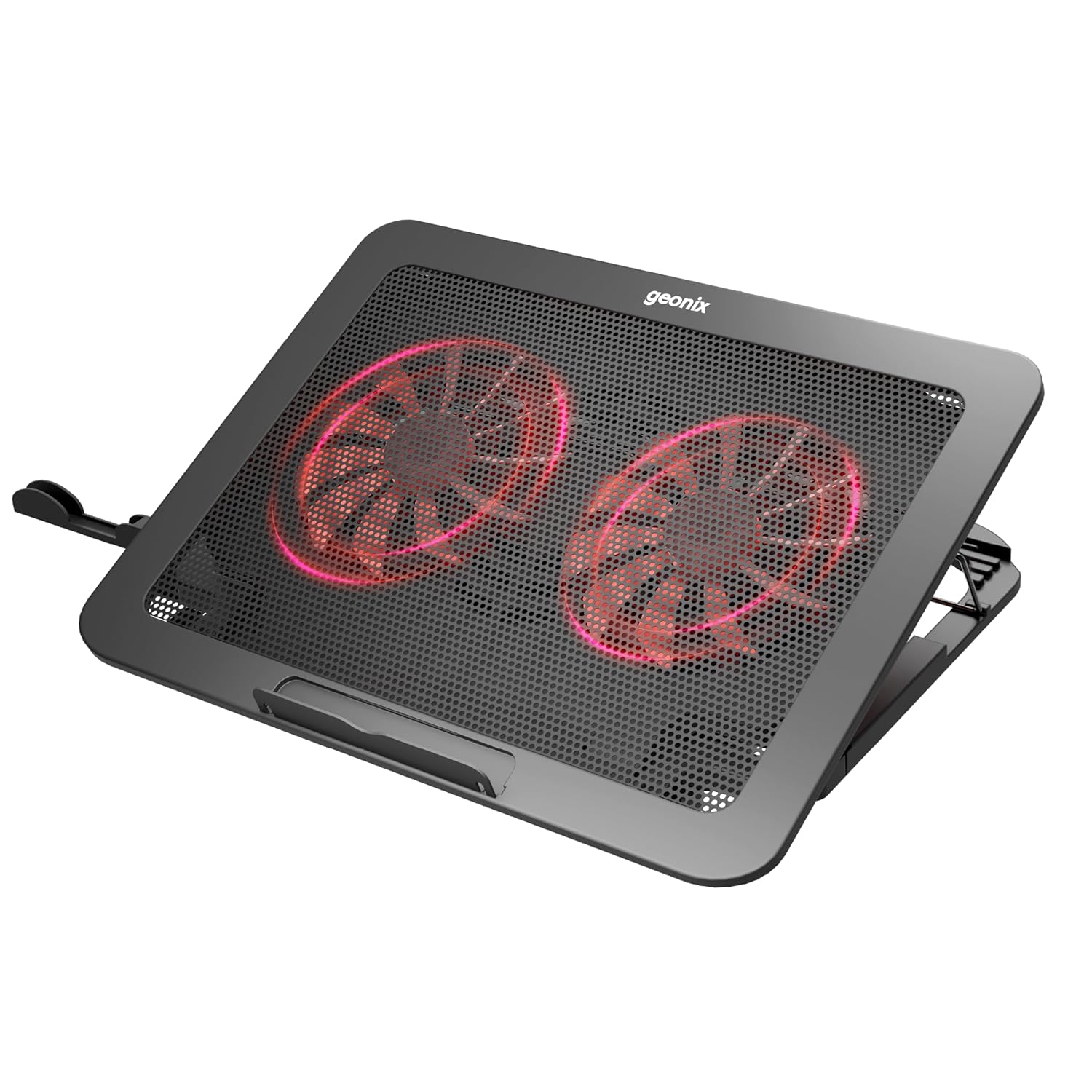 Geonix CoolZ 2Fan Laptop Cooling Pad |High-Performance 2 Cooling Fans 6 Adjustable Height Levels Up to 130mm | Compatibl