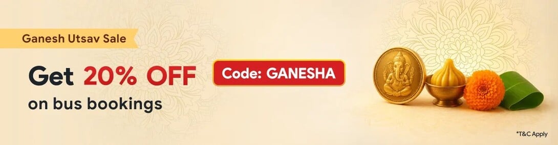 Get 20% OFF Up to Rs.250 + 20% Cashback Up to Rs.250 on Bus Bookings