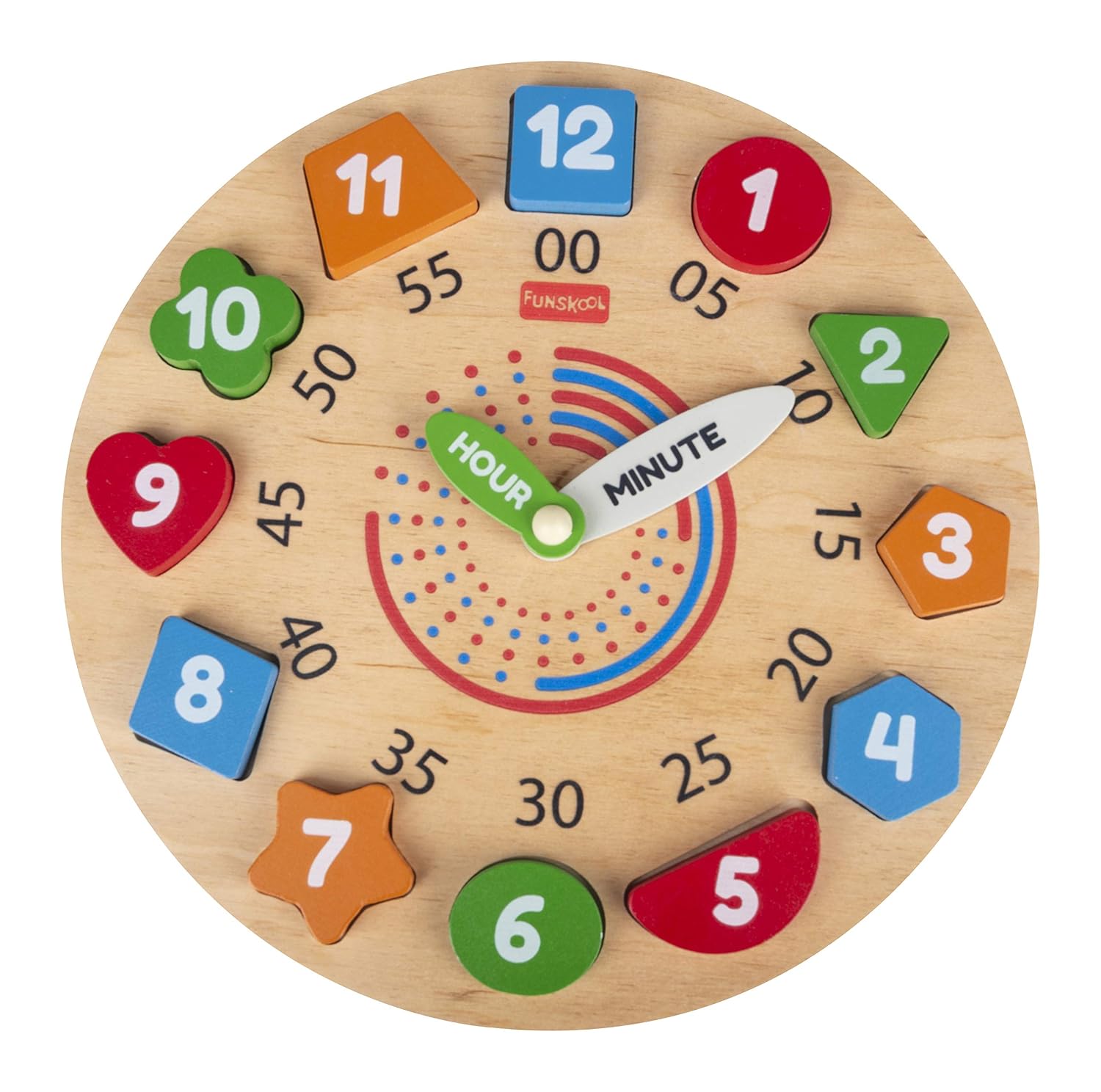 Giggles - My Clock, Shape Sorting Clock Puzzle, Teaches Time, Shapes and Numbers Preschool Toys (3 Years & Above, Multic