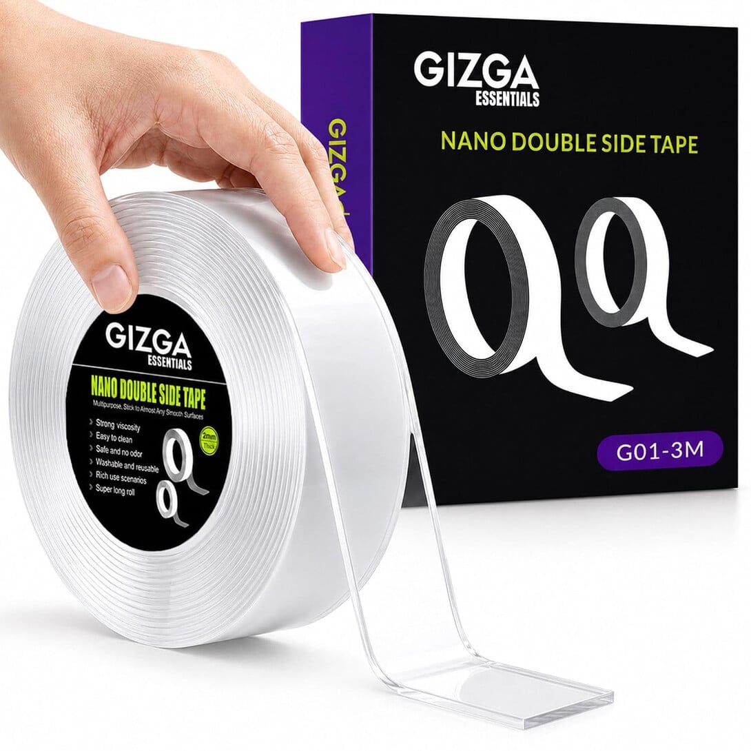 GIZGA Essentials Nano Double-Sided Tape 3M @ Rs. 183 | 20% Coupon | 39% OFF on Rs. 299 MRP!