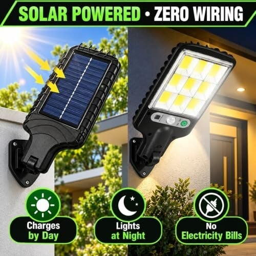 GK ELITE Solar LED Street Light 10000LM IP65 Waterproof Night Illumination