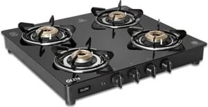 Glen Crystal LPG Gas Stove 4 Burner | 360 Revolving Nozzle|Glass