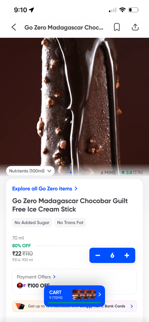 Go zero icecream @22