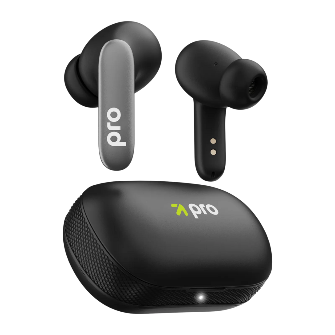 GOBOULT K60 TWS Earbuds with Environmental Noise Cancellation (IPX5 Water Resistant, Fast Charging, Black)