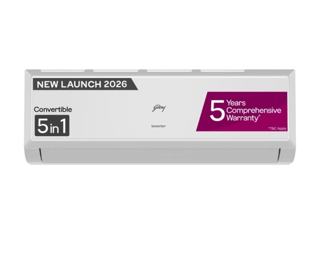 Godrej 2026 Model 1.5 Ton 3 Star Split Inverter with 5-in-1 convertible | Al Powered Heavy Duty Cooling at 52 degree cel
