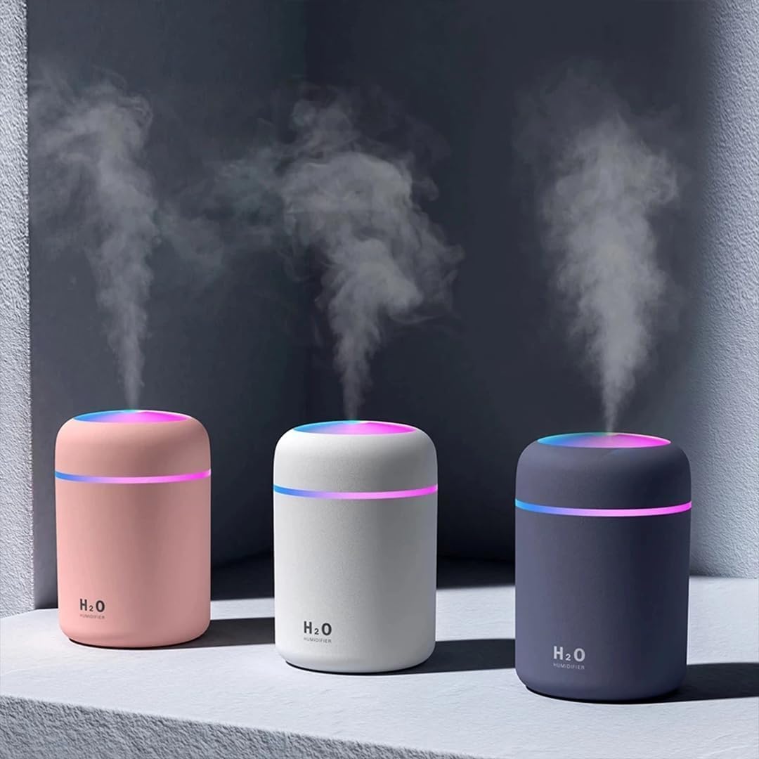 H2O Diffuser with Colorful LED Lights for Home Office & Small Rooms, Portable Cool Mist Small Quiet Air Humidifier for A