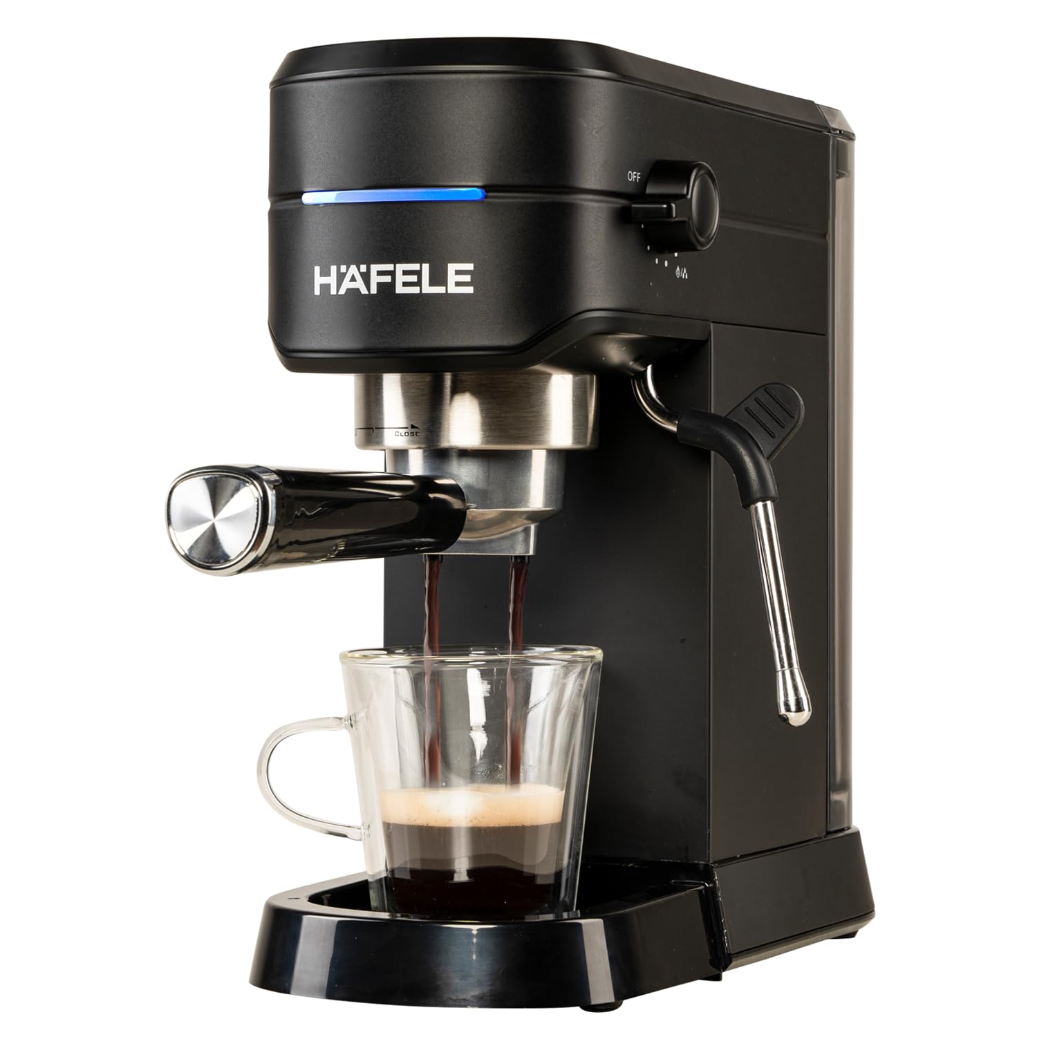 Hafele U-Kaffee Espresso Coffee Machine, 15-Bar Pressure, Removable Water Tank (1L), Single/Double Espresso, Cappuccino